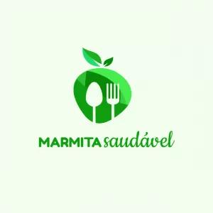 Logo para Marmitaria Saudável com Ícones para Editar Online