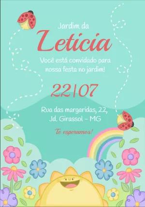 Convite de Aniversário Jardim Encantado para Editar Online