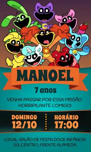 Convite Aniversário Smiling Critters para Editar Online