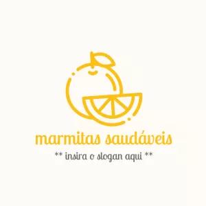 Logo para Marmitaria Saudável com Fruta para Editar Online