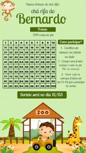 Chá Rifa Safari com Animais do Zoológico para Editar Online