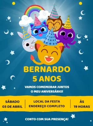 Convite de Aniversário Bolofofos com Personagens para Editar