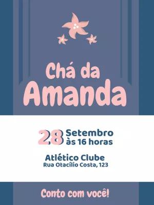 Convite Chá de Panela Fundo do Mar para Editar Online