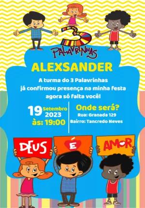 Convite Aniversário 3 Palavrinhas com a Turma para Editar
