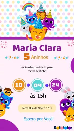 Convite de Aniversário Bolofofos para Editar Online