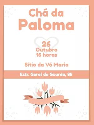 Convite Chá de Panela Floral Delicado para Editar Online