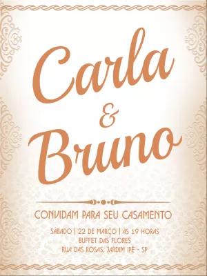 Convite de Casamento Arabesco Elegante para Editar Online