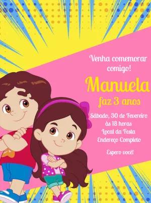 Convite de Aniversário Maria Clara e JP Editável Online