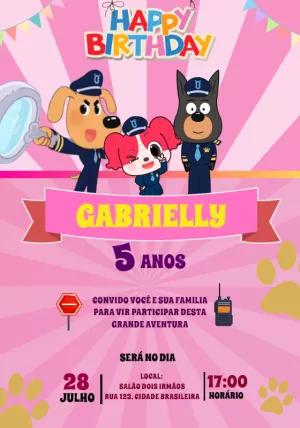 Convite Aniversário Detetive Labrador para Editar Online