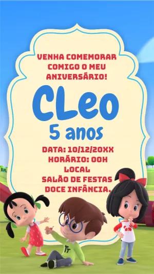 Convite Aniversário Cleo e Cuquin para Editar Online