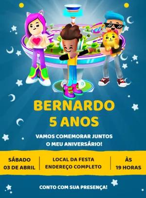 Convite de Aniversário PK XD com Personagens para Editar Online