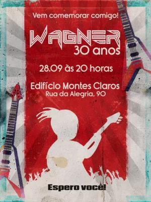 Convite de Aniversário Rock n Roll para Editar Online