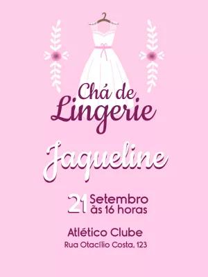 Convite Chá de Lingerie Delicado com Flores para Editar Online