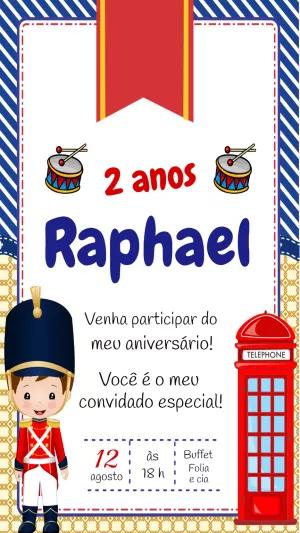 Convite Aniversário Soldadinho de Chumbo para Editar Online