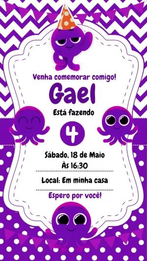 Convite de Aniversário Bolofofos para Editar Online