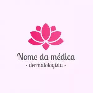 Logo Dermatologista com Flor de Lótus para Editar Online