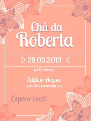 Convite de Chá de Panela Floral Delicado para Editar Online