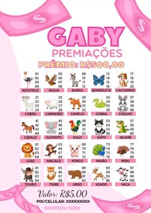 Cartela de Rifa de Animais com 100 Nomes para Editar Online