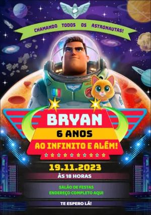Convite Aniversário Buzz Lightyear para Editar Online