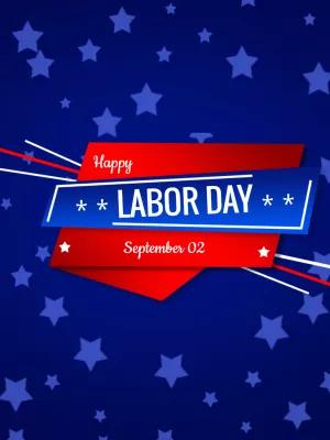 Happy Labor Day Post with Stars Editable Online