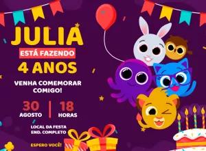Convite de Aniversário Bolofofos com Personagens para Editar