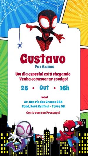 Convite Spidey e Seus Amigos Espetaculares para Editar Online