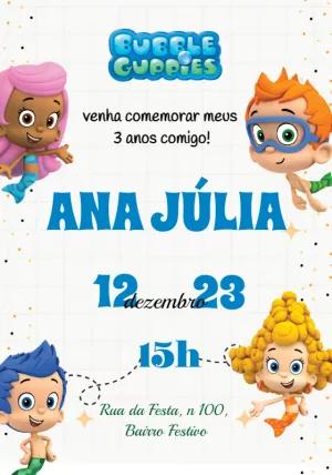 Convite de Aniversário Bubble Guppies para Editar Online