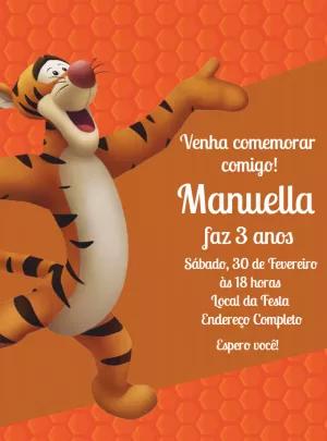 Convite de Aniversário do Tigrão para Editar Online