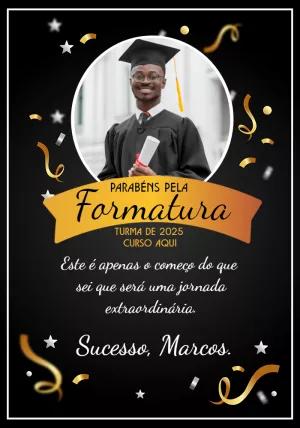 Cartão de Formatura com Foto Elegante para Editar Online