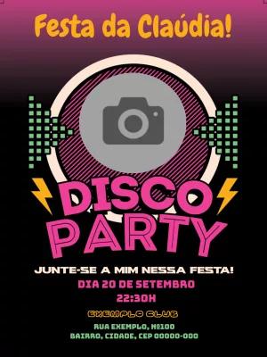 Convite de Aniversário Balada com Foto para Editar Online