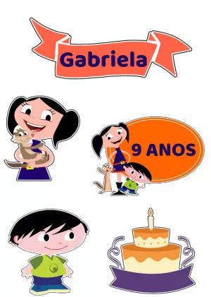 Topo de Bolo Show da Luna Editável para Aniversário com Nome