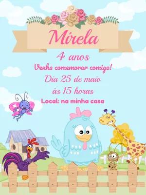 Convite Aniversário Galinha Pintadinha Candy para Editar Online