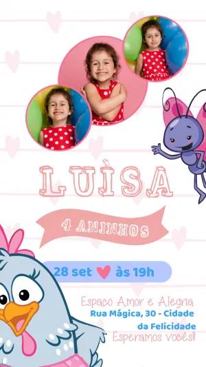 Convite Aniversário Galinha Pintadinha com Foto para Editar