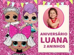 Painel de Aniversário LOL Surprise com Foto para Editar