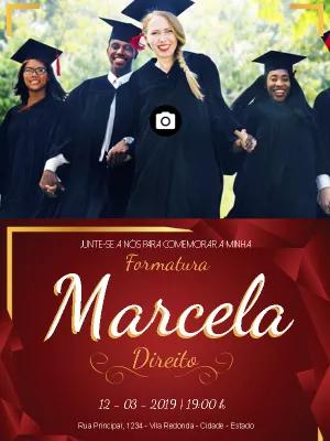 Convite de Formatura com Foto para Editar e Enviar Online