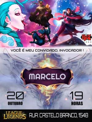 Convite Aniversário League of Legends com Personagens para Editar