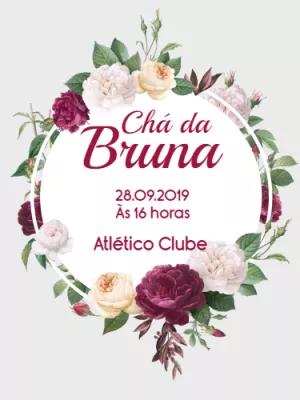 Convite Chá de Panela Floral Marsala para Editar Online