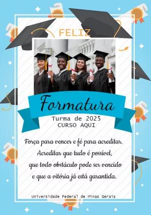 Cartão de Formatura com Foto para Editar Online