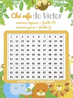 Chá Rifa Safari com Animais Fofos para Editar Online