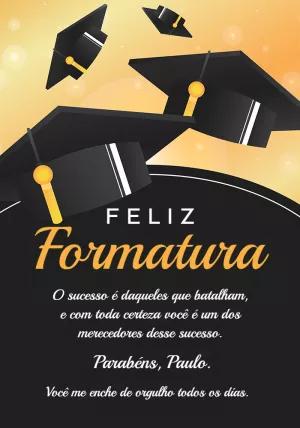 Cartão de Formatura Elegante com Chapéus para Editar Online