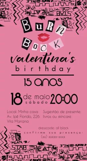 Convite Aniversário Meninas Malvadas Editável Online