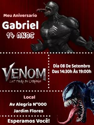Convite de Aniversário do Venom para Editar Online