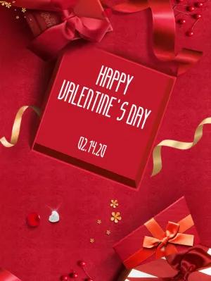 Happy Valentine's Day Post with Gifts to Edit Online