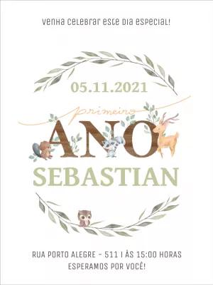 Convite de Aniversário Bosque Encantado Editável Online