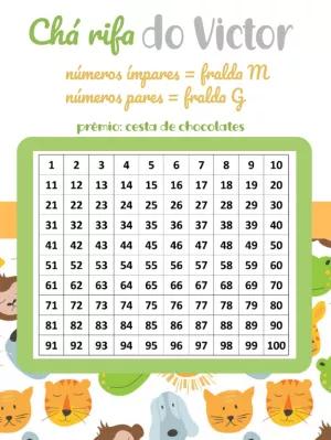 Chá Rifa Safari Editável com Animais para Imprimir e Enviar
