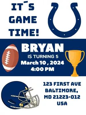 American Football Birthday Invitation to Edit Online