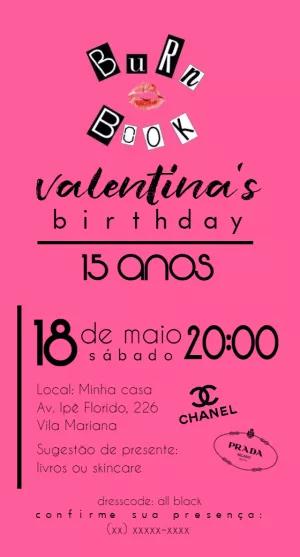 Convite de Aniversário Meninas Malvadas Editável Online