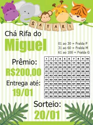 Chá Rifa Safari com Animais da Selva para Editar Online