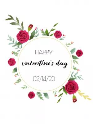 Editable Valentine's Day Card with Watercolor Roses