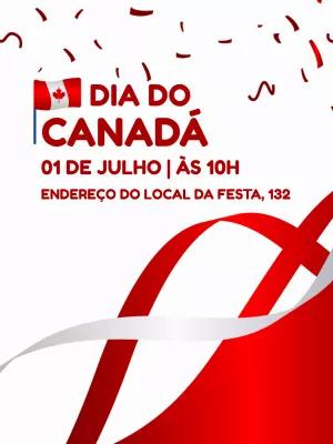 Convite Editável Online para Festa do Dia do Canadá